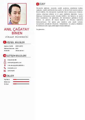 Ziraat Mühendisi Cv Örnekleri cv indir